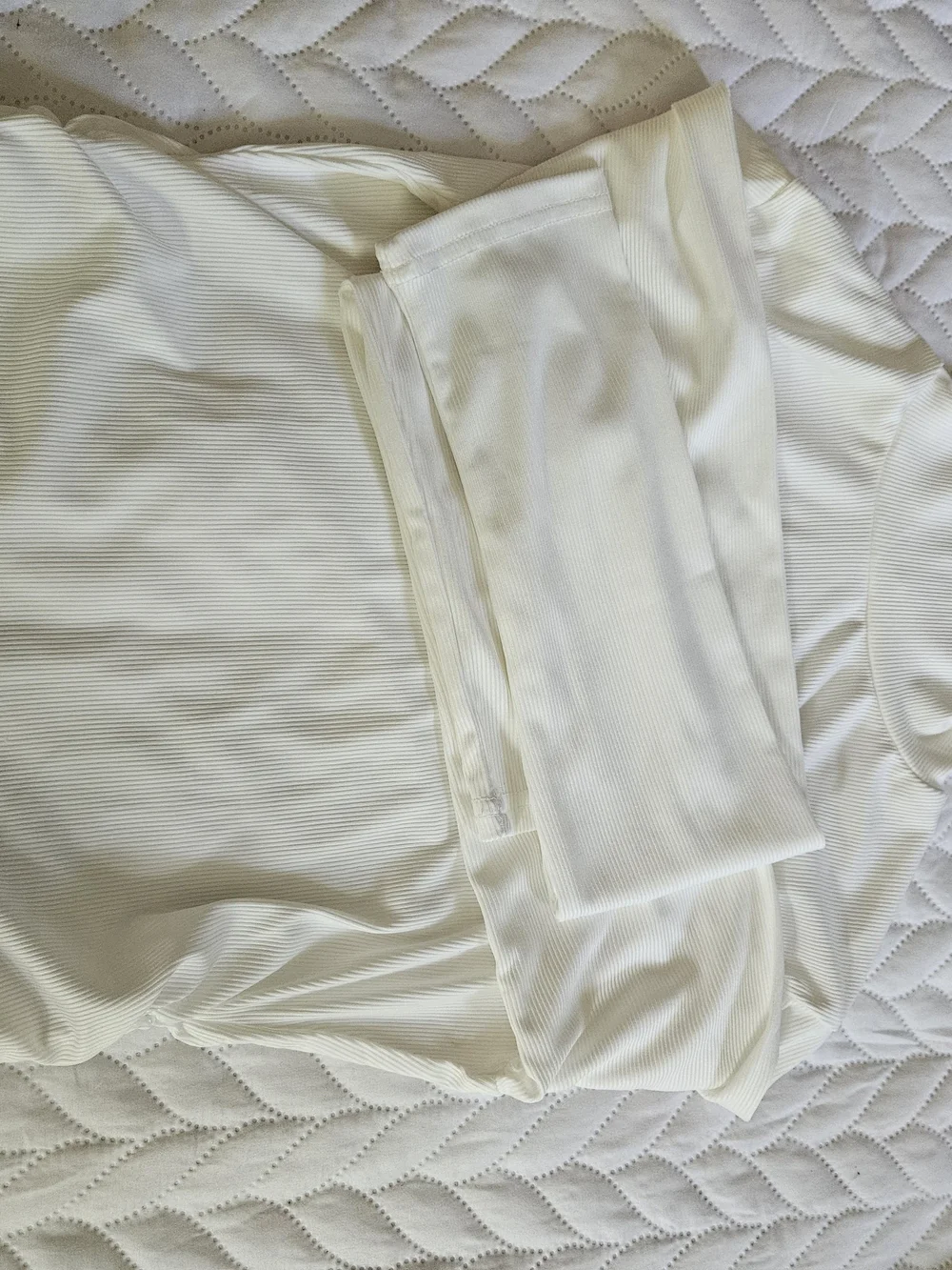 Cream Ribbed Long-Sleeve Top - Lightweight Everyday Layer P39